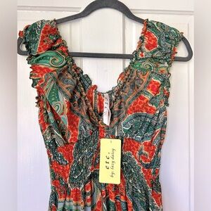 NWT Maxi Dress V-neckline Sleeveless One Size Fits All